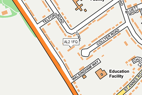 AL2 1FQ map - OS OpenMap – Local (Ordnance Survey) AL2 1FQ map - OS OpenMap – Local (Ordnance Survey)