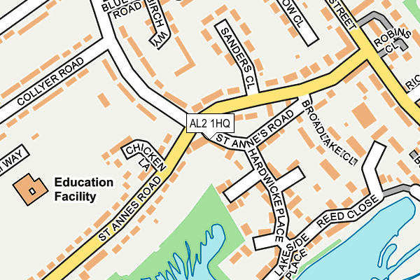 AL2 1HQ map - OS OpenMap – Local (Ordnance Survey) AL2 1HQ map - OS OpenMap – Local (Ordnance Survey)