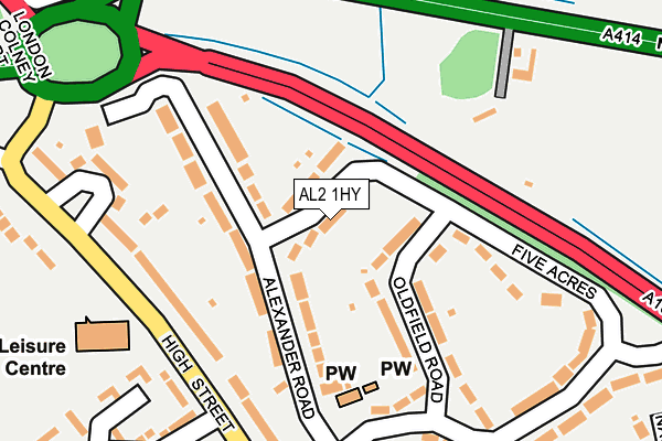AL2 1HY map - OS OpenMap – Local (Ordnance Survey) AL2 1HY map - OS OpenMap – Local (Ordnance Survey)