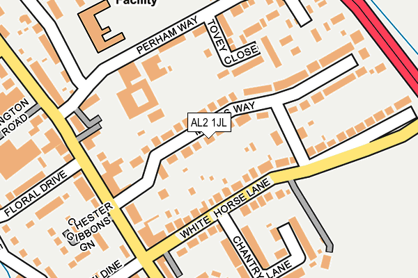 AL2 1JL map - OS OpenMap – Local (Ordnance Survey) AL2 1JL map - OS OpenMap – Local (Ordnance Survey)