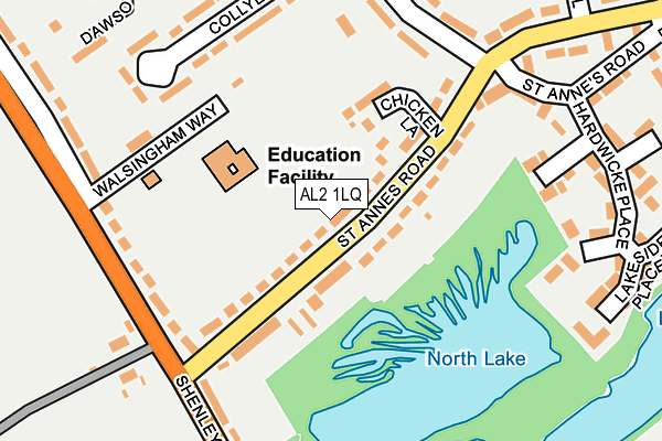 AL2 1LQ map - OS OpenMap – Local (Ordnance Survey) AL2 1LQ map - OS OpenMap – Local (Ordnance Survey)