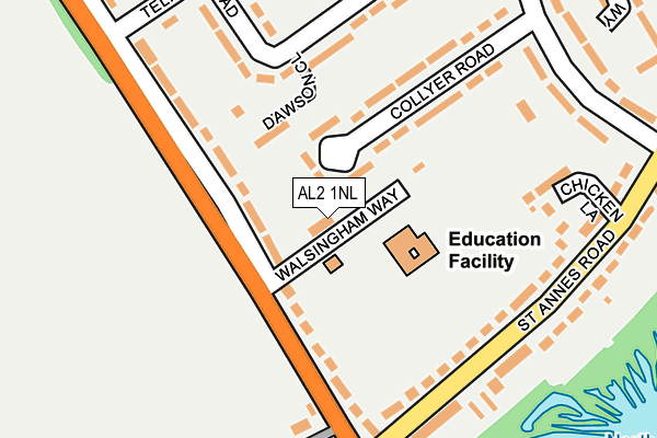 AL2 1NL map - OS OpenMap – Local (Ordnance Survey) AL2 1NL map - OS OpenMap – Local (Ordnance Survey)