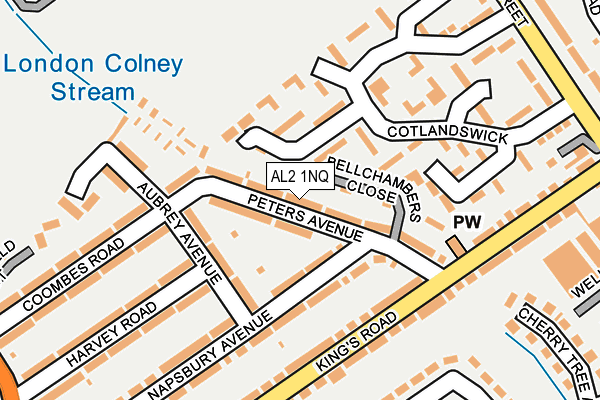 AL2 1NQ map - OS OpenMap – Local (Ordnance Survey) AL2 1NQ map - OS OpenMap – Local (Ordnance Survey)