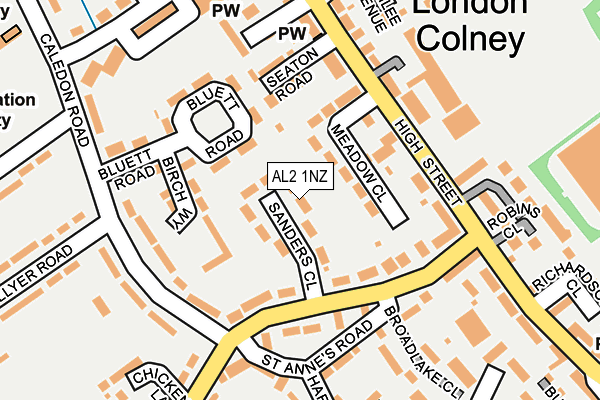 AL2 1NZ map - OS OpenMap – Local (Ordnance Survey) AL2 1NZ map - OS OpenMap – Local (Ordnance Survey)