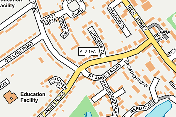 AL2 1PA map - OS OpenMap – Local (Ordnance Survey) AL2 1PA map - OS OpenMap – Local (Ordnance Survey)