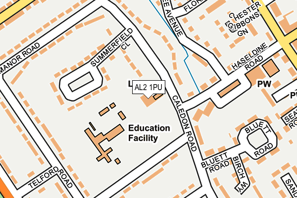 AL2 1PU map - OS OpenMap – Local (Ordnance Survey) AL2 1PU map - OS OpenMap – Local (Ordnance Survey)
