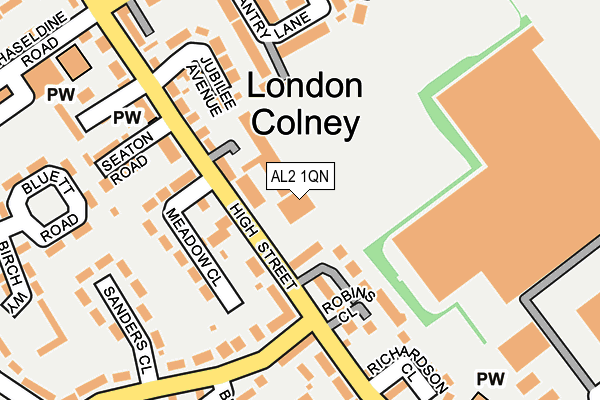 AL2 1QN map - OS OpenMap – Local (Ordnance Survey) AL2 1QN map - OS OpenMap – Local (Ordnance Survey)