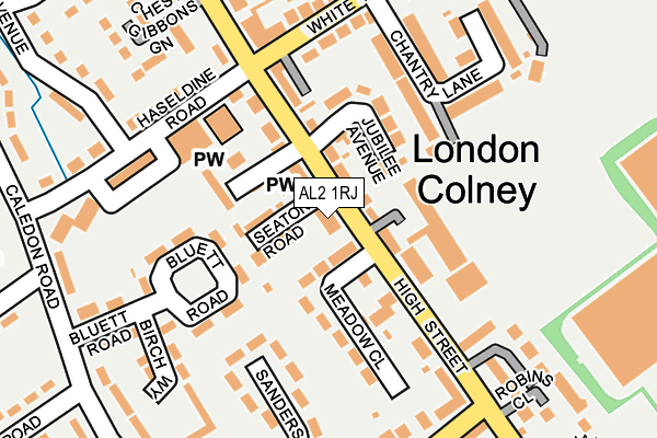 AL2 1RJ map - OS OpenMap – Local (Ordnance Survey) AL2 1RJ map - OS OpenMap – Local (Ordnance Survey)