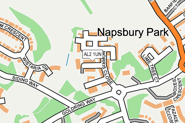 AL2 1UN map - OS OpenMap – Local (Ordnance Survey) AL2 1UN map - OS OpenMap – Local (Ordnance Survey)