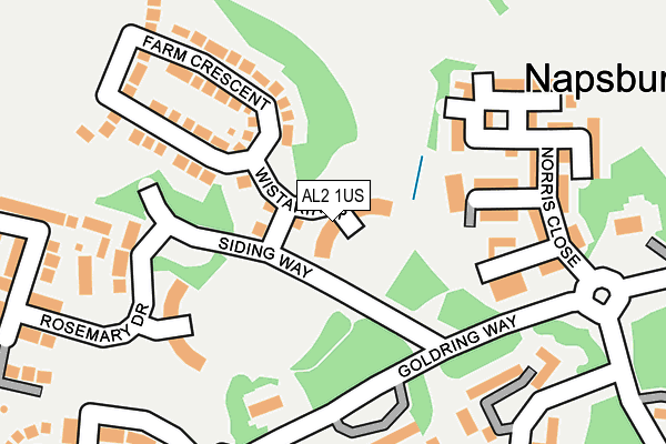 AL2 1US map - OS OpenMap – Local (Ordnance Survey) AL2 1US map - OS OpenMap – Local (Ordnance Survey)