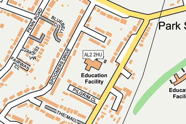 AL2 2HU map - OS OpenMap – Local (Ordnance Survey) AL2 2HU map - OS OpenMap – Local (Ordnance Survey)