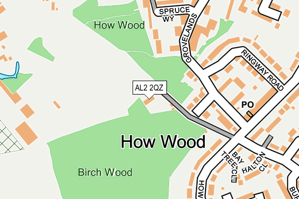 AL2 2QZ map - OS OpenMap – Local (Ordnance Survey) AL2 2QZ map - OS OpenMap – Local (Ordnance Survey)