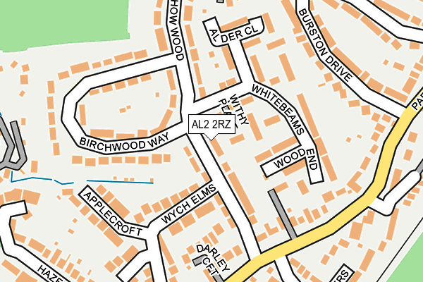 AL2 2RZ map - OS OpenMap – Local (Ordnance Survey) AL2 2RZ map - OS OpenMap – Local (Ordnance Survey)