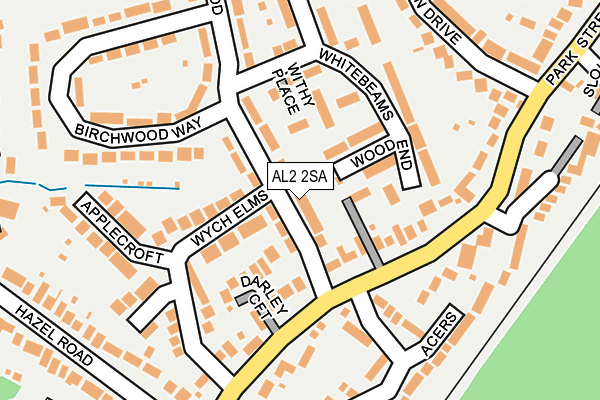 AL2 2SA map - OS OpenMap – Local (Ordnance Survey) AL2 2SA map - OS OpenMap – Local (Ordnance Survey)