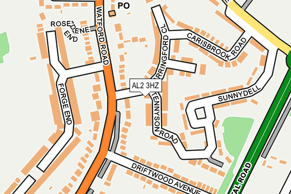 AL2 3HZ map - OS OpenMap – Local (Ordnance Survey) AL2 3HZ map - OS OpenMap – Local (Ordnance Survey)