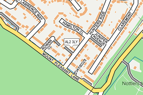 AL2 3LY map - OS OpenMap – Local (Ordnance Survey) AL2 3LY map - OS OpenMap – Local (Ordnance Survey)
