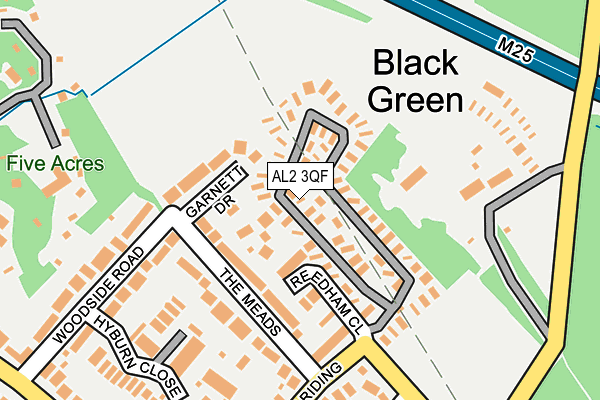 AL2 3QF map - OS OpenMap – Local (Ordnance Survey) AL2 3QF map - OS OpenMap – Local (Ordnance Survey)
