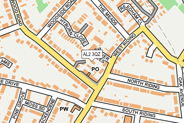 AL2 3QZ map - OS OpenMap – Local (Ordnance Survey) AL2 3QZ map - OS OpenMap – Local (Ordnance Survey)