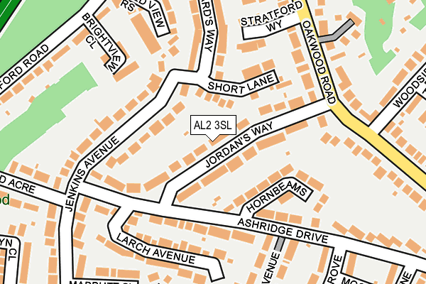 AL2 3SL map - OS OpenMap – Local (Ordnance Survey) AL2 3SL map - OS OpenMap – Local (Ordnance Survey)