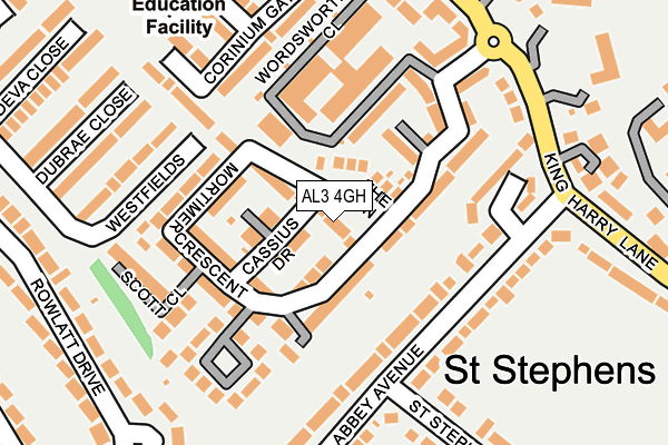 AL3 4GH map - OS OpenMap – Local (Ordnance Survey) AL3 4GH map - OS OpenMap – Local (Ordnance Survey)