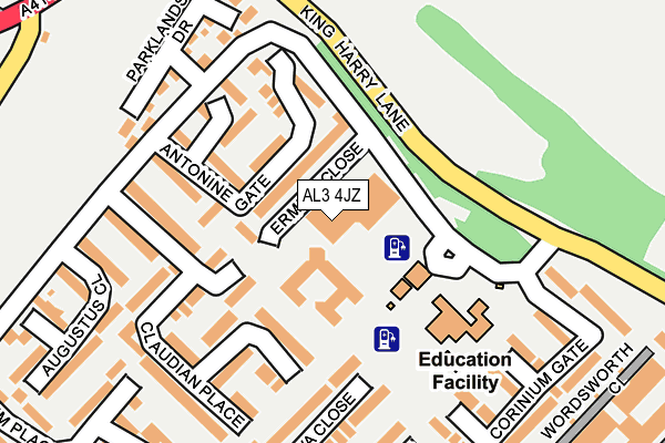 AL3 4JZ map - OS OpenMap – Local (Ordnance Survey) AL3 4JZ map - OS OpenMap – Local (Ordnance Survey)