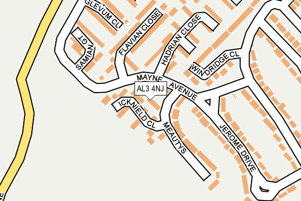 AL3 4NJ map - OS OpenMap – Local (Ordnance Survey) AL3 4NJ map - OS OpenMap – Local (Ordnance Survey)