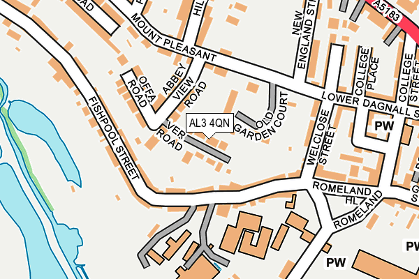 AL3 4QN map - OS OpenMap – Local (Ordnance Survey) AL3 4QN map - OS OpenMap – Local (Ordnance Survey)