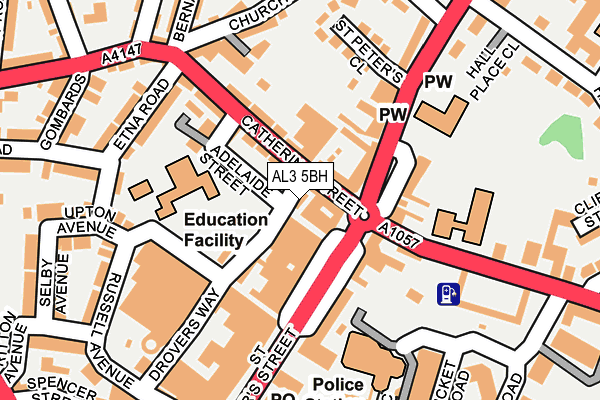 AL3 5BH map - OS OpenMap – Local (Ordnance Survey) AL3 5BH map - OS OpenMap – Local (Ordnance Survey)