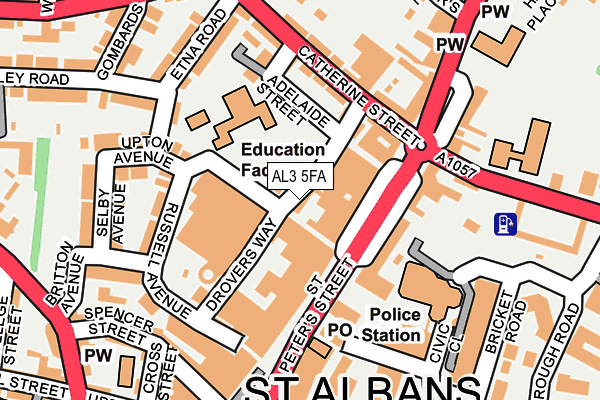 AL3 5FA map - OS OpenMap – Local (Ordnance Survey) AL3 5FA map - OS OpenMap – Local (Ordnance Survey)