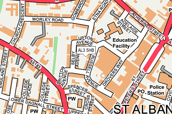 AL3 5HB map - OS OpenMap – Local (Ordnance Survey) AL3 5HB map - OS OpenMap – Local (Ordnance Survey)