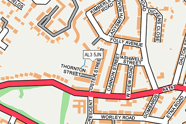 AL3 5JN map - OS OpenMap – Local (Ordnance Survey) AL3 5JN map - OS OpenMap – Local (Ordnance Survey)