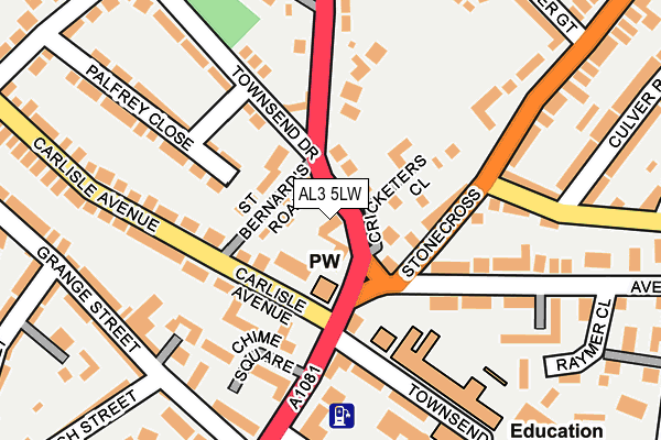 AL3 5LW map - OS OpenMap – Local (Ordnance Survey) AL3 5LW map - OS OpenMap – Local (Ordnance Survey)