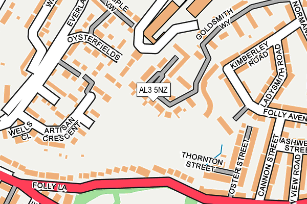 AL3 5NZ map - OS OpenMap – Local (Ordnance Survey) AL3 5NZ map - OS OpenMap – Local (Ordnance Survey)