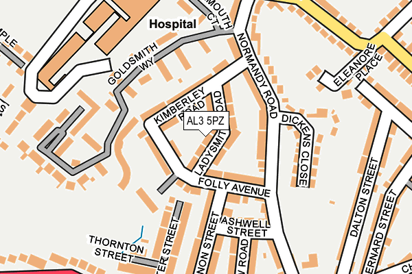 AL3 5PZ map - OS OpenMap – Local (Ordnance Survey) AL3 5PZ map - OS OpenMap – Local (Ordnance Survey)
