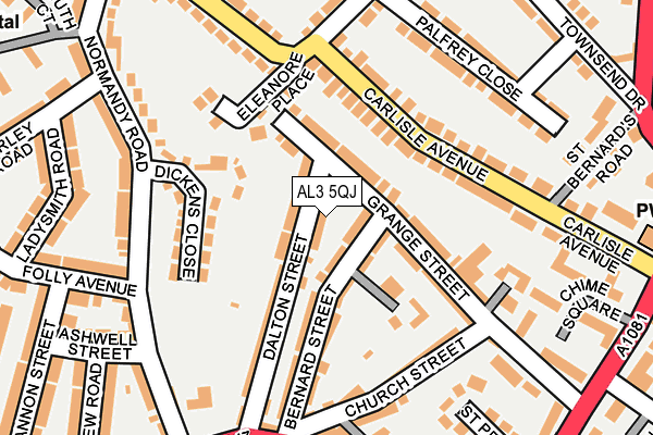 AL3 5QJ map - OS OpenMap – Local (Ordnance Survey) AL3 5QJ map - OS OpenMap – Local (Ordnance Survey)