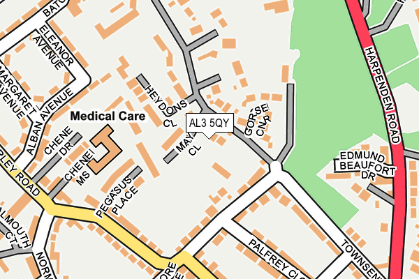 AL3 5QY map - OS OpenMap – Local (Ordnance Survey) AL3 5QY map - OS OpenMap – Local (Ordnance Survey)
