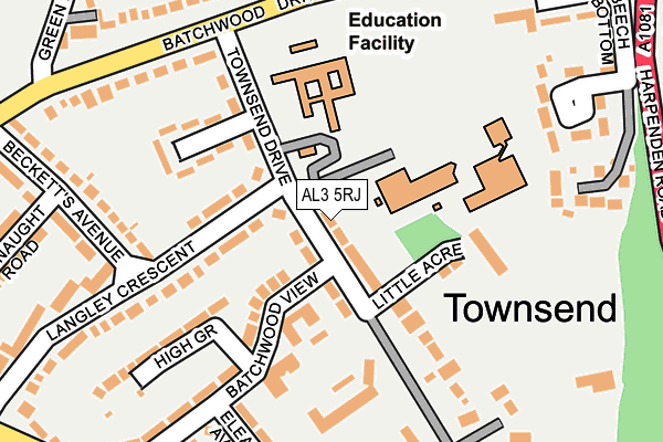 AL3 5RJ map - OS OpenMap – Local (Ordnance Survey) AL3 5RJ map - OS OpenMap – Local (Ordnance Survey)