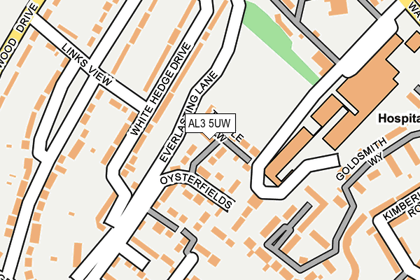 AL3 5UW map - OS OpenMap – Local (Ordnance Survey) AL3 5UW map - OS OpenMap – Local (Ordnance Survey)