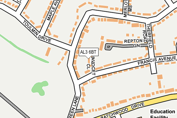 AL3 6BT map - OS OpenMap – Local (Ordnance Survey) AL3 6BT map - OS OpenMap – Local (Ordnance Survey)