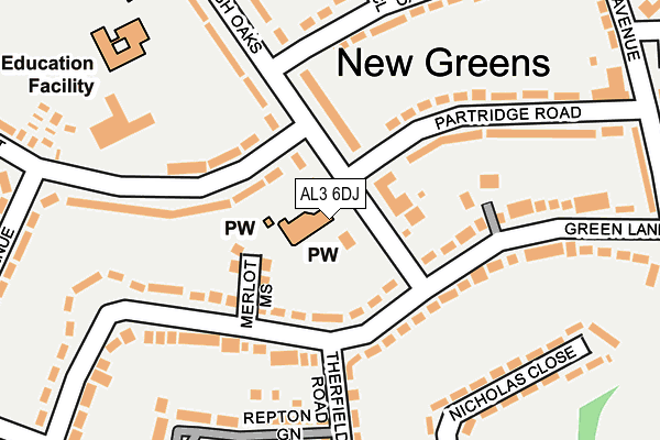 AL3 6DJ map - OS OpenMap – Local (Ordnance Survey) AL3 6DJ map - OS OpenMap – Local (Ordnance Survey)