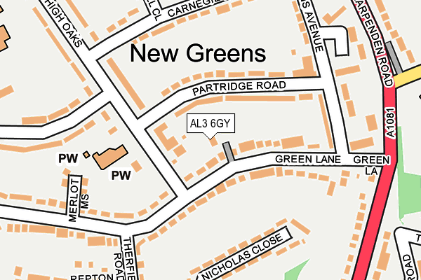 AL3 6GY map - OS OpenMap – Local (Ordnance Survey) AL3 6GY map - OS OpenMap – Local (Ordnance Survey)