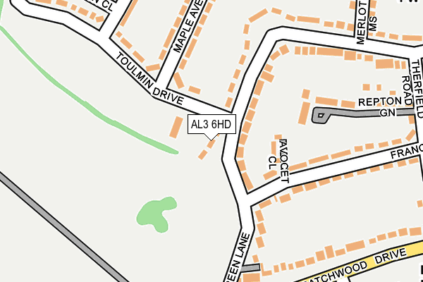 AL3 6HD map - OS OpenMap – Local (Ordnance Survey) AL3 6HD map - OS OpenMap – Local (Ordnance Survey)