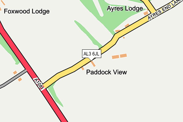 AL3 6JL map - OS OpenMap – Local (Ordnance Survey) AL3 6JL map - OS OpenMap – Local (Ordnance Survey)