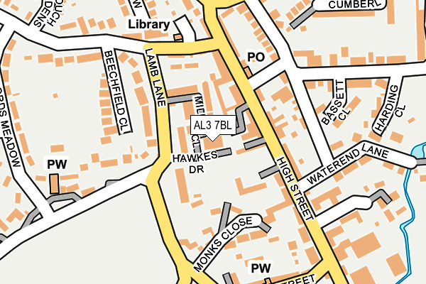 AL3 7BL map - OS OpenMap – Local (Ordnance Survey) AL3 7BL map - OS OpenMap – Local (Ordnance Survey)