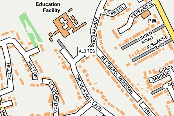 AL3 7ES map - OS OpenMap – Local (Ordnance Survey) AL3 7ES map - OS OpenMap – Local (Ordnance Survey)