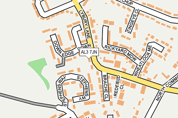 AL3 7JN map - OS OpenMap – Local (Ordnance Survey) AL3 7JN map - OS OpenMap – Local (Ordnance Survey)