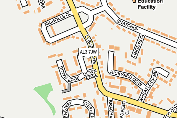 AL3 7JW map - OS OpenMap – Local (Ordnance Survey) AL3 7JW map - OS OpenMap – Local (Ordnance Survey)