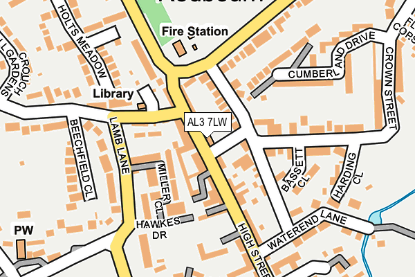 AL3 7LW map - OS OpenMap – Local (Ordnance Survey) AL3 7LW map - OS OpenMap – Local (Ordnance Survey)