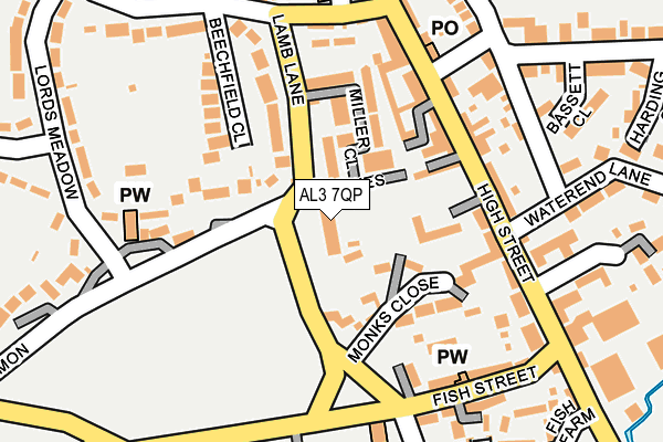 AL3 7QP map - OS OpenMap – Local (Ordnance Survey) AL3 7QP map - OS OpenMap – Local (Ordnance Survey)