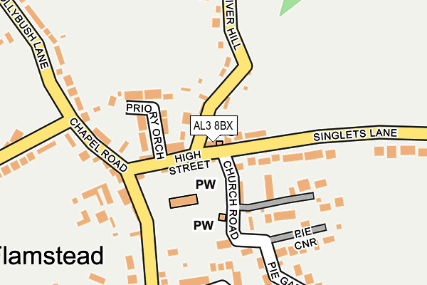 AL3 8BX map - OS OpenMap – Local (Ordnance Survey) AL3 8BX map - OS OpenMap – Local (Ordnance Survey)